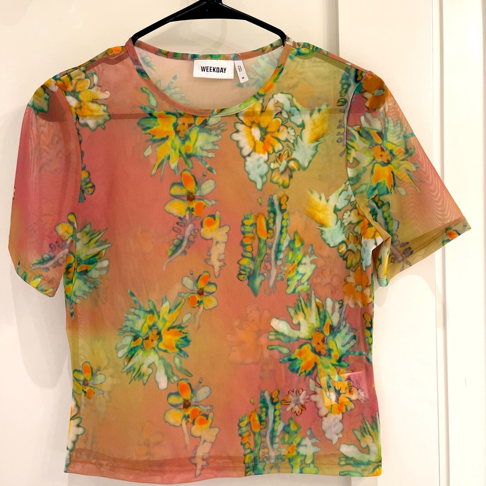 Weekday sheer floral tee